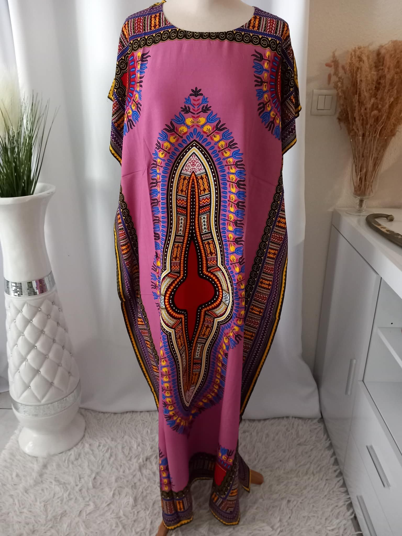 Dashiki – Robe Maxi africaine pour femmes, coton, imprimé coloré, ample, manches chauve-souris, élégante, longue – Image 2