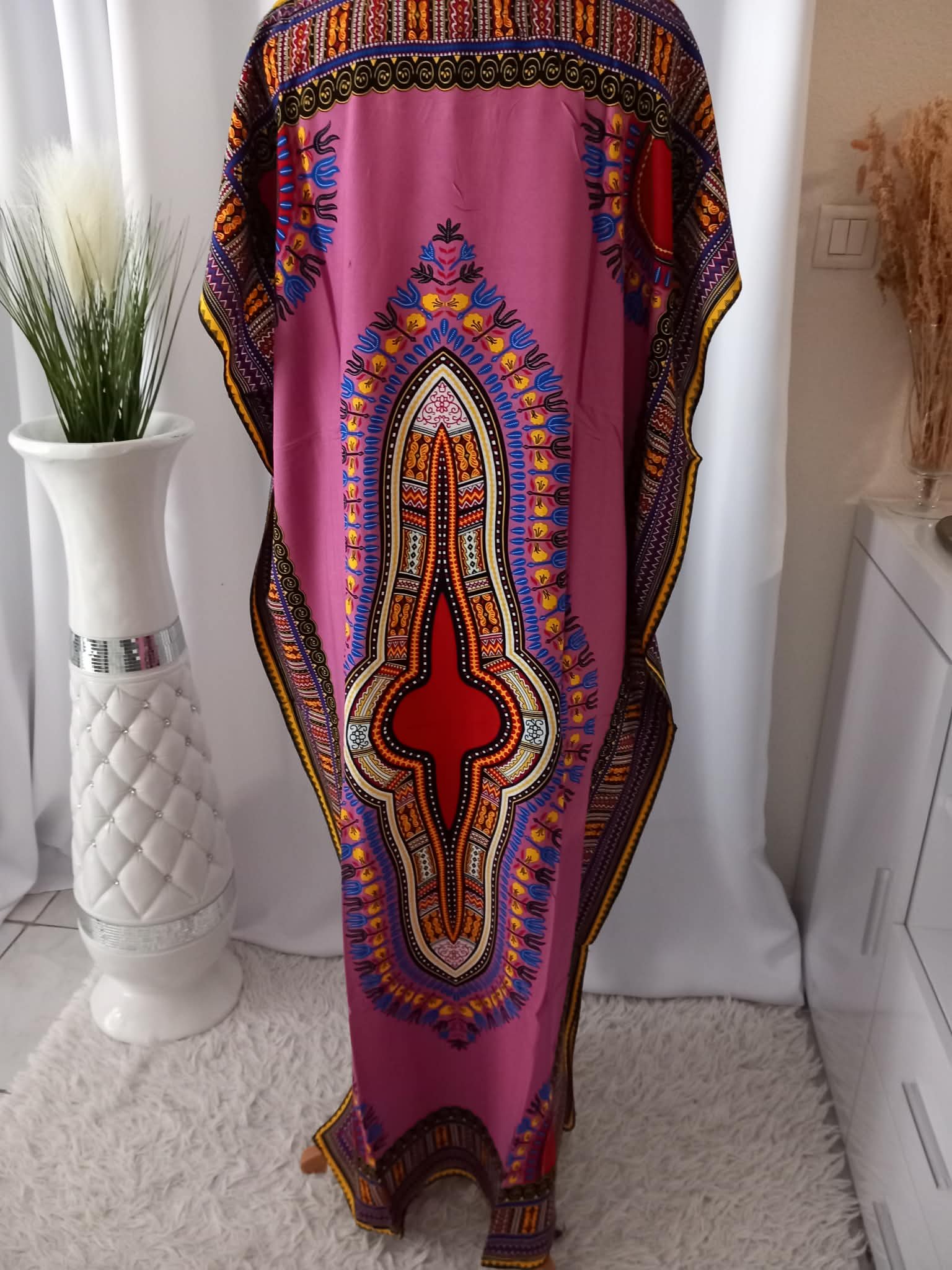 Dashiki – Robe Maxi africaine pour femmes, coton, imprimé coloré, ample, manches chauve-souris, élégante, longue – Image 5