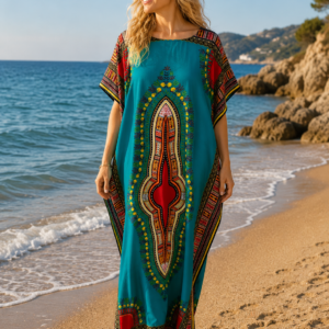 Robe gandoura en coton pour femmes, vêtements traditionnels africains Dashiki, Robe Maxi longue
