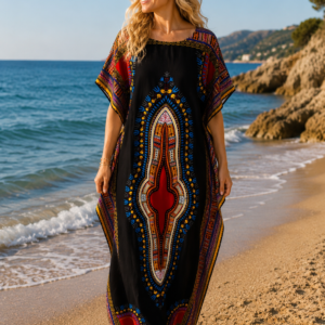 Robes Gandoura en coton pour femmes, vêtements traditionnels africains Dashiki, Robe Maxi longue Taille unique