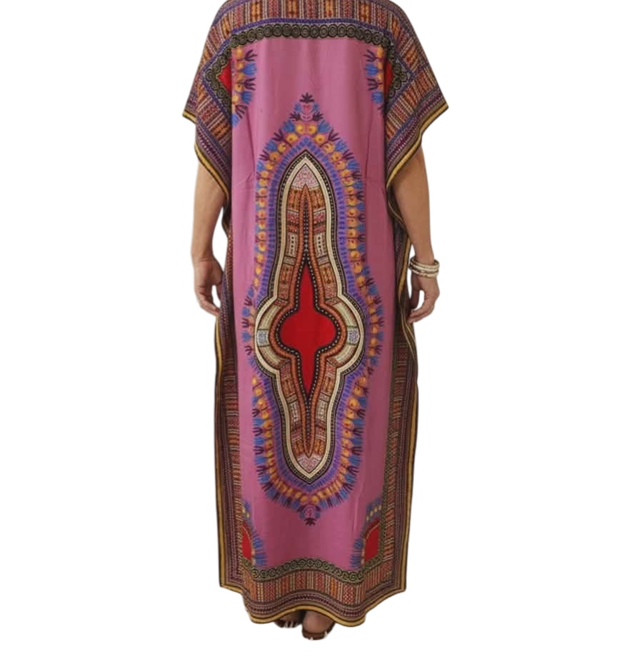 Dashiki – Robe Maxi africaine pour femmes, coton, imprimé coloré, ample, manches chauve-souris, élégante, longue – Image 4
