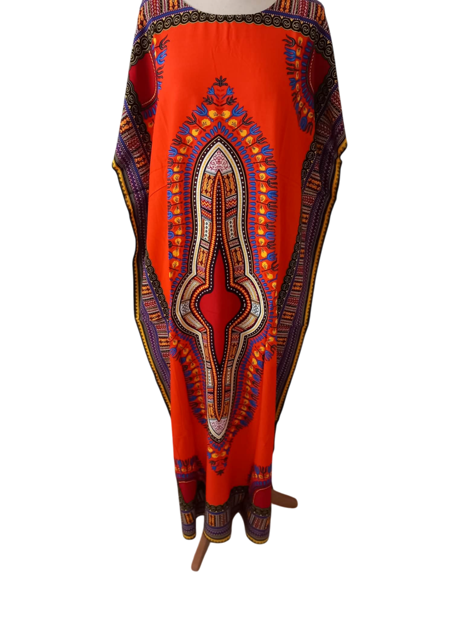 Robe caftan longue d'été pour femme en coton - Dashiki imprimé africain Taille unique – Image 5