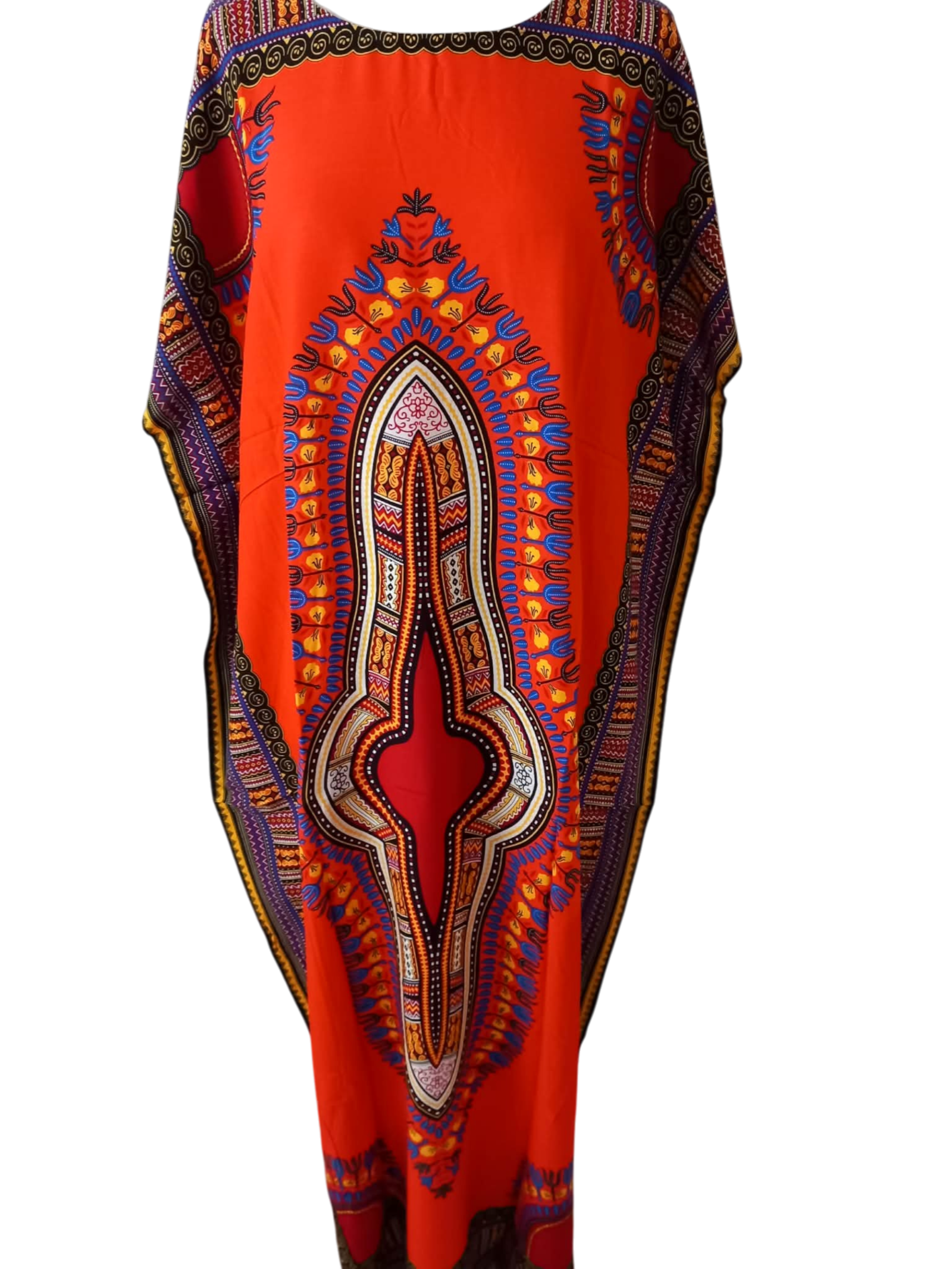 Robe caftan longue d'été pour femme en coton - Dashiki imprimé africain Taille unique – Image 4