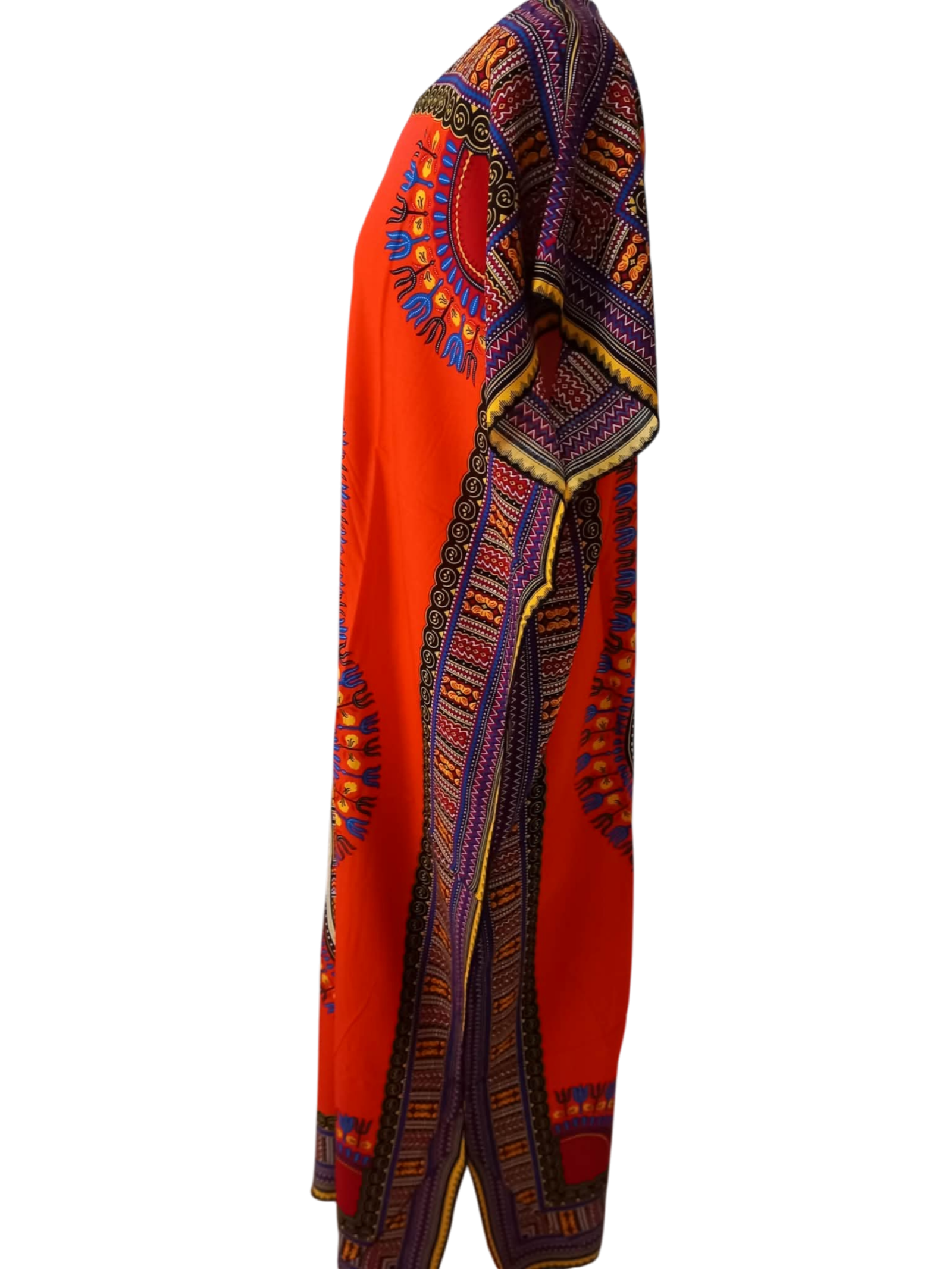 Robe caftan longue d'été pour femme en coton - Dashiki imprimé africain Taille unique – Image 3
