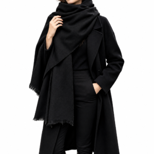 Écharpe Châle Femme Noire-Grande Taille Douce et Chaude