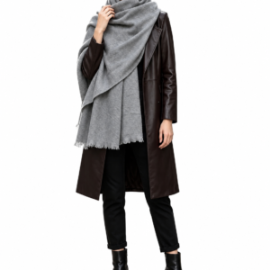 Grande Écharpe Gris Texturée pour Femme - Style Élégant
